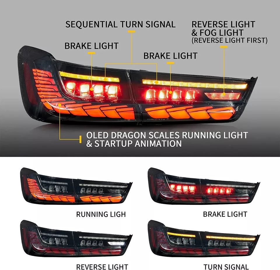 ⭐ART.2918 Fanali Posteriori a LED GTS Fumé con Animazione – BMW Serie 3 G20  ⭐