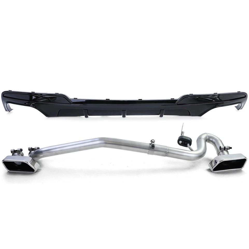 💫Convertitore di Scarico V8 Lucido + Terminale Duplex –Adatto per BMW Serie 5💫