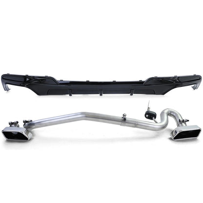 💫Convertitore di Scarico V8 Lucido + Terminale Duplex –Adatto per BMW Serie 5💫