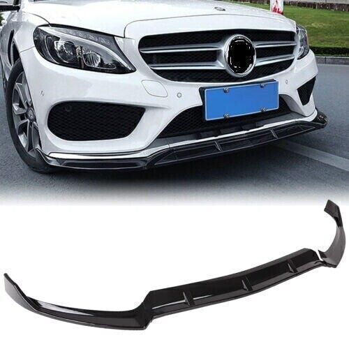 🌞SPLITTER ANTERIORE ADATTO PER MERCEDES C CLASSE W205 NERO LUCIDO🌞
