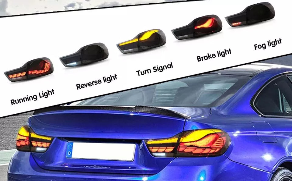🔥ART.2844 Luci Posteriori VLAND LED GTS Fumé per BMW Serie 4 / M4 (2014–2020)🔥
