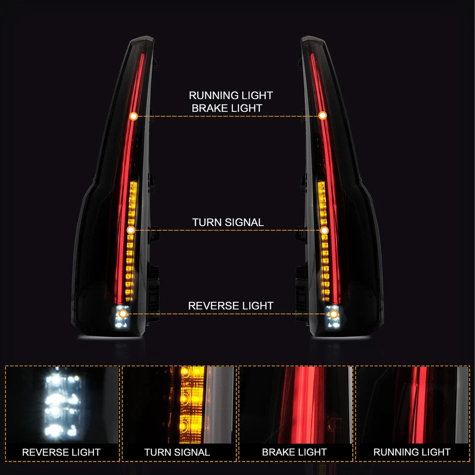 🔥ART.2840 Fanali Posteriori a LED Fumé per GMC Yukon / Cadillac Escalade 🔥
