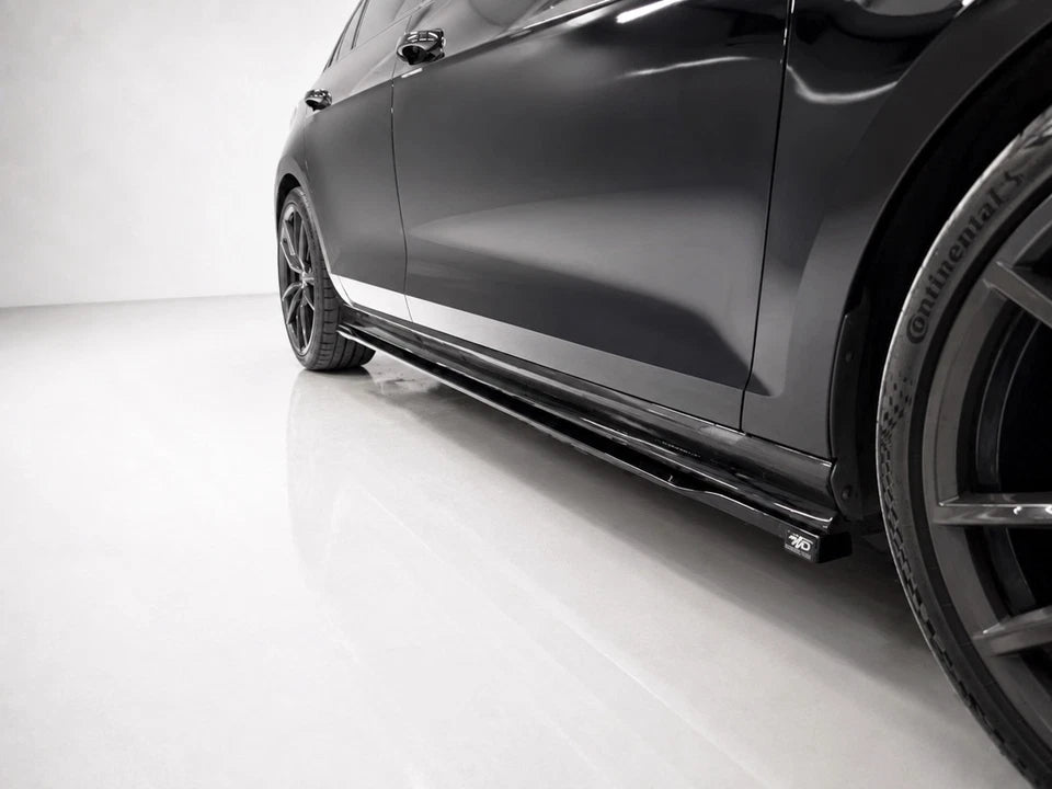 👉GONNE LATERALI ESTENSIONI PER VW GOLF MK7 FL R /R-LINE ABS NERO LUCIDO👈