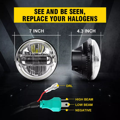 🔥Coppia Fari LED – Jeep Wrangler JK / TJ / CJ🔥