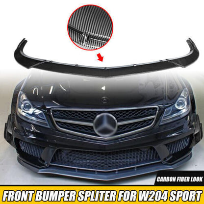 💪SPLITTER ADATTO PER MERCEDES C CLASS W204 NERO CARBON💪