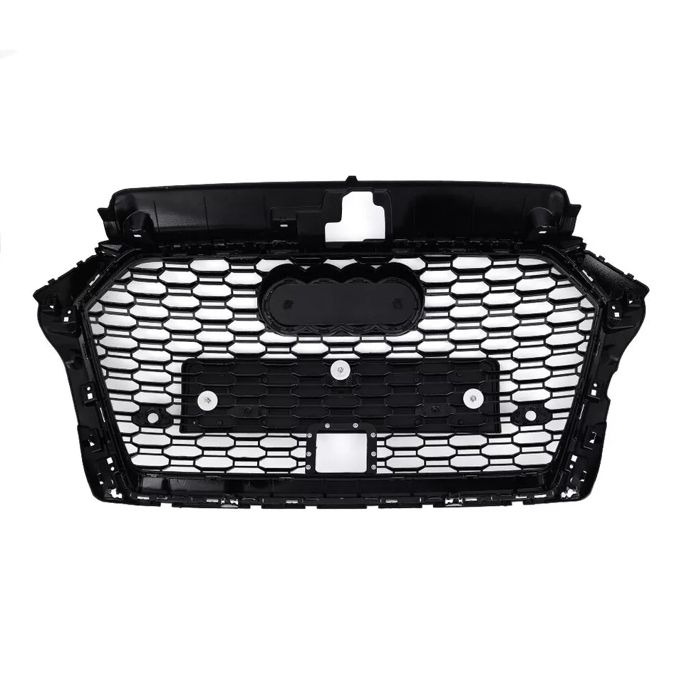 💫ART.5671 GRIGLIA NIDO D'APE NERO LUCIDO PER Audi A3 8V 2017-2020 LOOK RS3💫