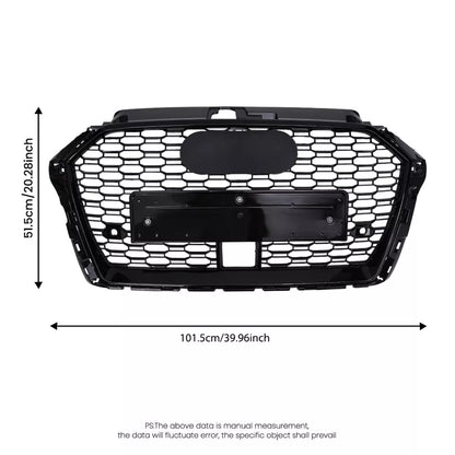💫ART.5671 GRIGLIA NIDO D'APE NERO LUCIDO PER Audi A3 8V 2017-2020 LOOK RS3💫