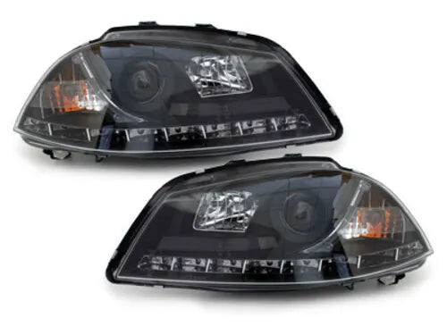 ⭐LED Headlights for Seat Ibiza 6L 04.2002-2008 DRL Black⭐ 