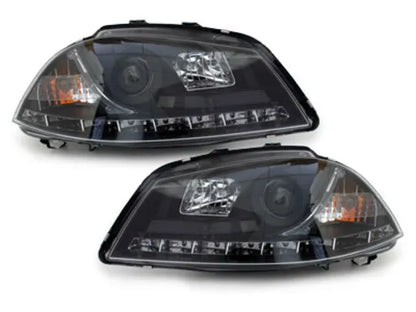 ⭐LED Headlights for Seat Ibiza 6L 04.2002-2008 DRL Black⭐ 