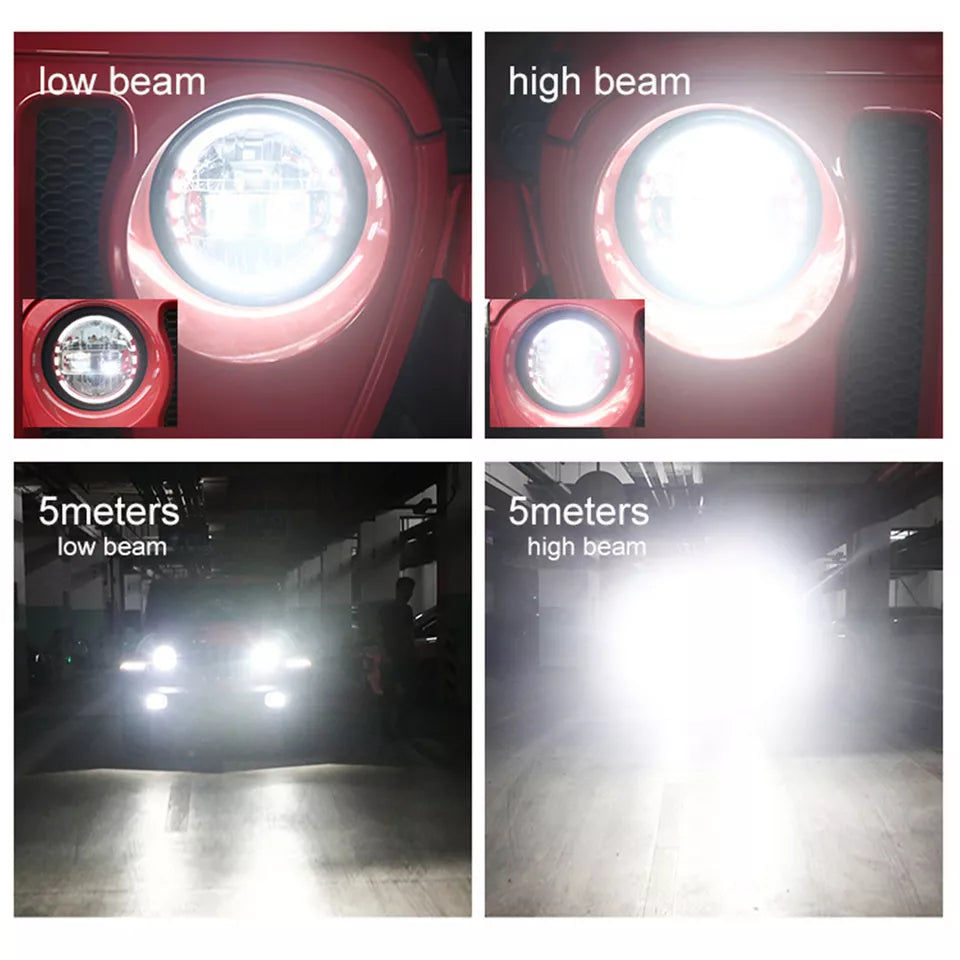 🔥Coppia Fari LED – Jeep Wrangler JK / TJ / CJ🔥