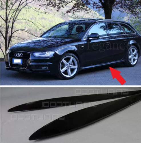 0437 AUDI A4 B8 8K 2012+ LIFT AVANT MINIGONNE LATERALI SOTTO PORTA LOOK S-LINE