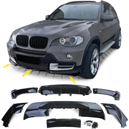 💫Bodykit Nero Lucido (Anteriore + Posteriore) adatto per BMW X5 E70 💫