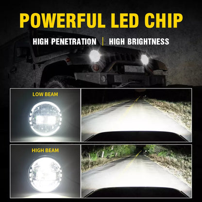 🔥Coppia Fari LED – Jeep Wrangler JK / TJ / CJ🔥