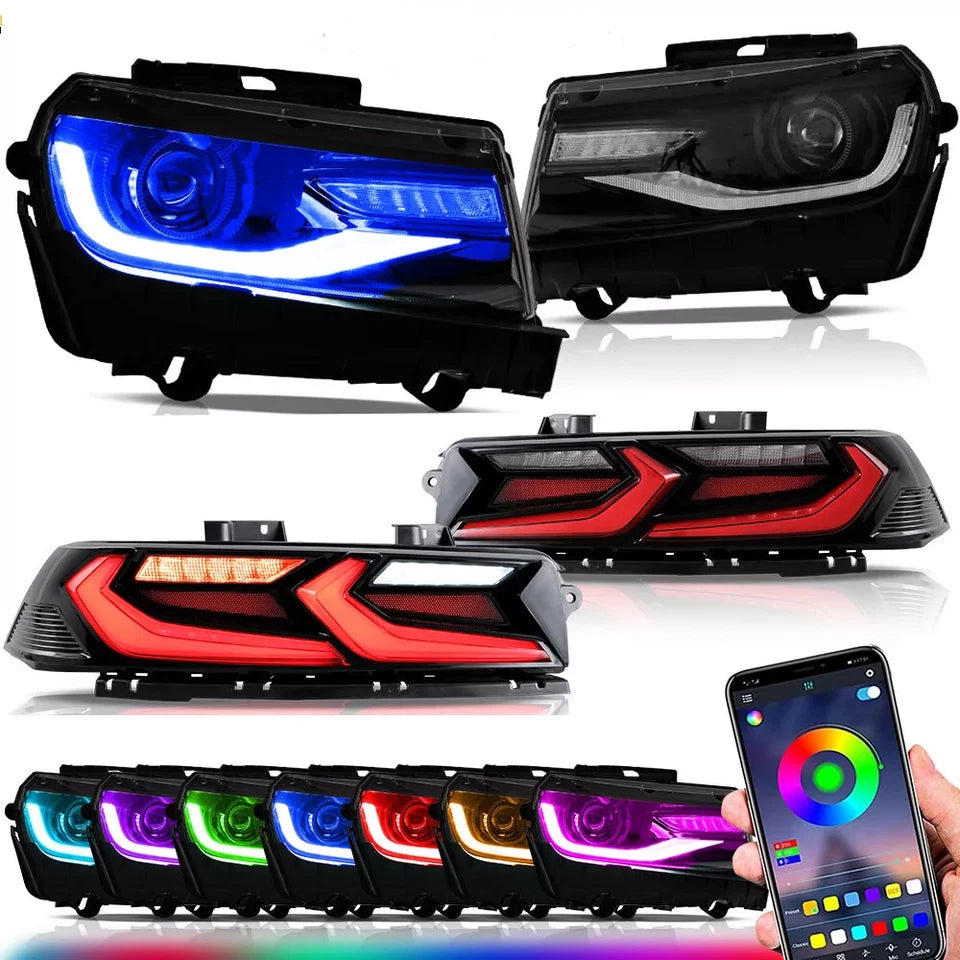 ⭐ART.2949 Kit Fari Anteriori a LED RGB + Posteriori Rossi – Chevrolet Camaro⭐