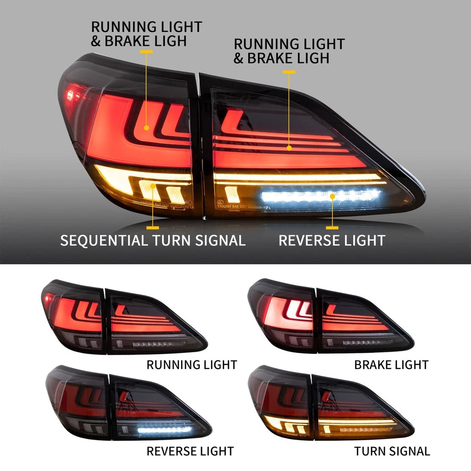 🔥ART.2828 Fanali Posteriori Sequenziali a LED con Lente Rossa per Lexus RX350🔥
