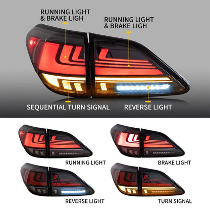 🔥ART.2828 Fanali Posteriori Sequenziali a LED con Lente Rossa per Lexus RX350🔥