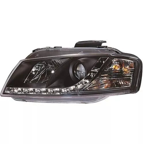 🪐COPPIA FARI ANTERIORI ADATTI PER AUDI A3 8P 2003-2008 NERO🪐