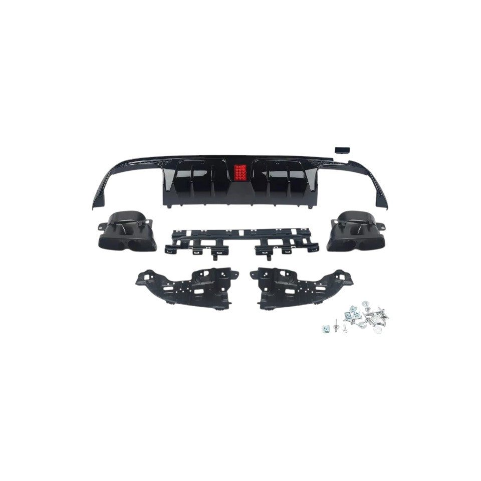 💕 Diffusore Posteriore Nero Lucido Stile Brabus per Mercedes W205 AMG 14–18 💕