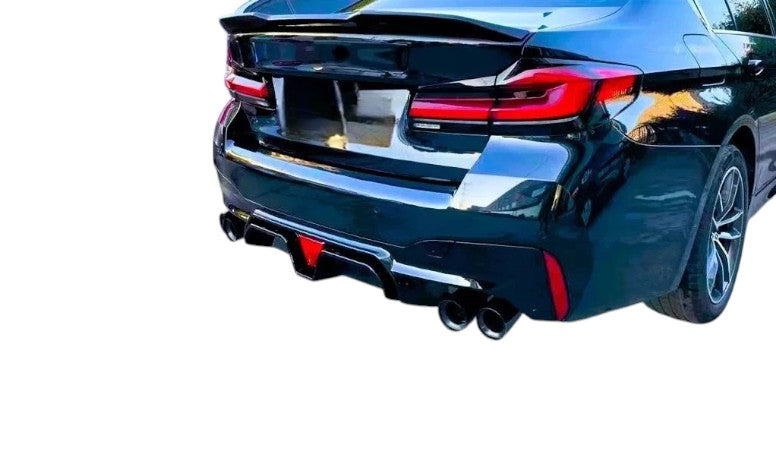 💕 Diffusore Posteriore Nero Lucido 4 Uscite LED BMW G30 M Sport 2018–2020 💕
