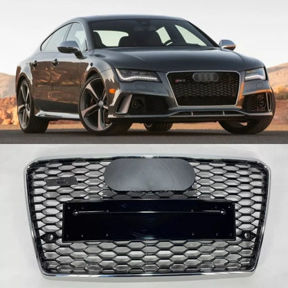 🔥ART.4337 GRIGLIA ANTERIORE NIDO D’APE STILE RS7 CROMATA NERA PER AUDI A7 4G🔥