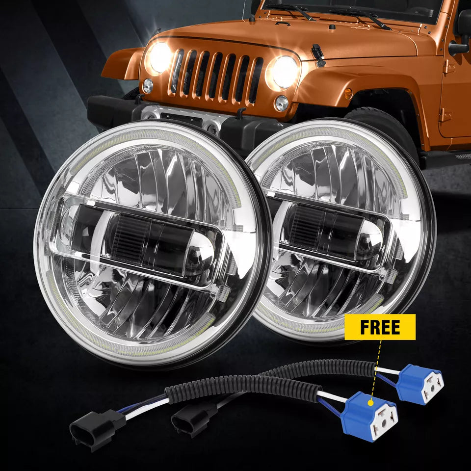 🔥Coppia Fari LED – Jeep Wrangler JK / TJ / CJ🔥
