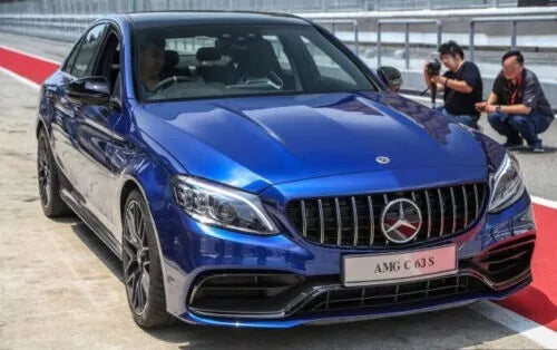 0909🔥GRIGLIA ADATTA PER MERCEDES CLASSE C W205 LIFT 19-21 CROMATA CON CAMERA🔥