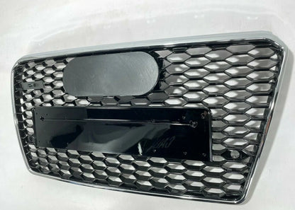 🔥ART.4337 GRIGLIA ANTERIORE NIDO D’APE STILE RS7 CROMATA NERA PER AUDI A7 4G🔥