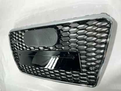 🔥ART.4337 GRIGLIA ANTERIORE NIDO D’APE STILE RS7 CROMATA NERA PER AUDI A7 4G🔥