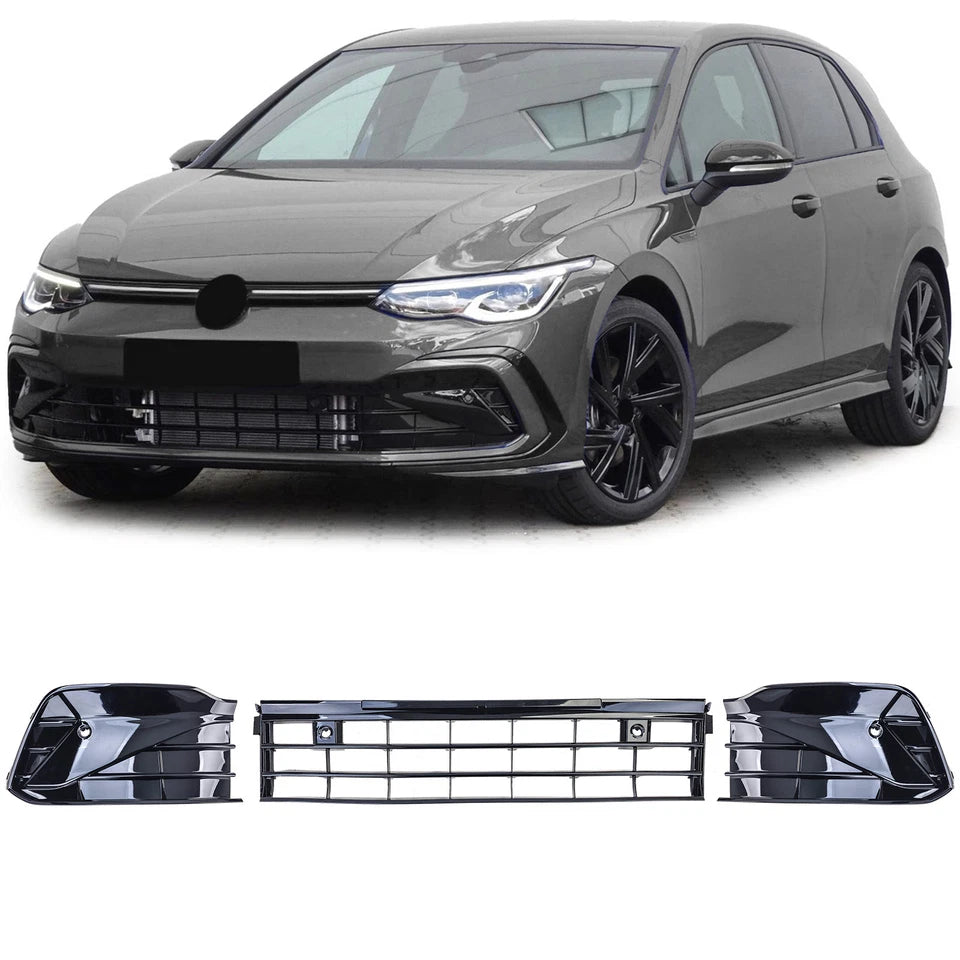 🔥Paraurti Gitter 3 pezzi nero lucido adatto per VW Golf 8 GTI GTDR-Line 19-24🔥