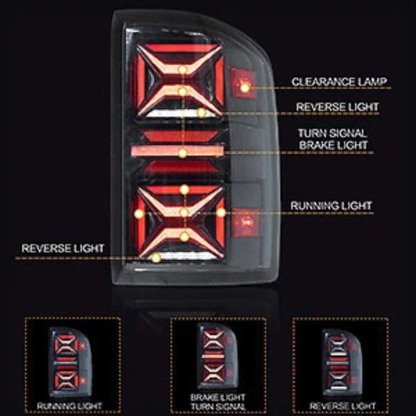 ⭐ART.2954 Fanali Posteriori a LED – Chevrolet Silverado 1500 / 2500 / 3500 ⭐
