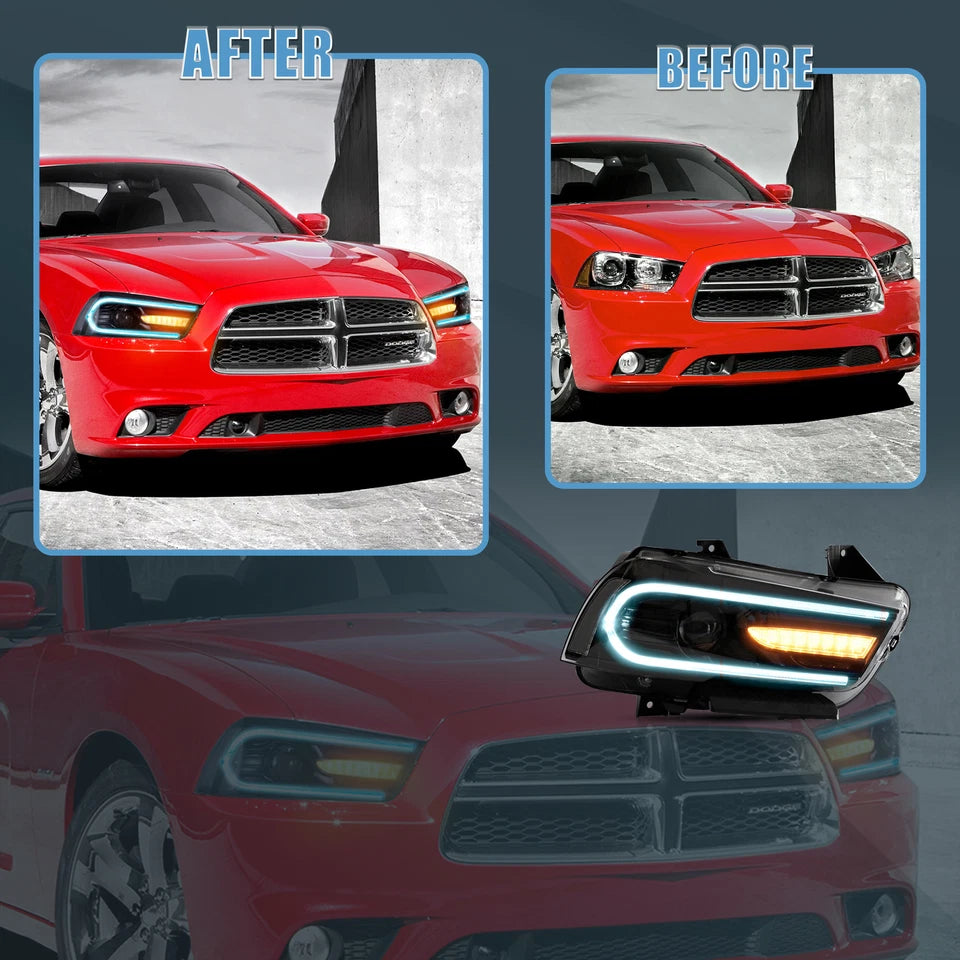⭐ART.2927 Fari Anteriori a LED RGB +Posteriori a LED Trasparenti –Dodge Charger⭐