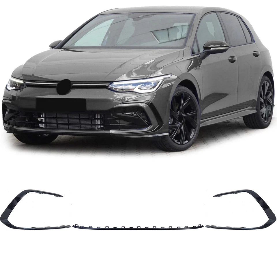 🔥Set di modanature per paraurti 3 pezzi lucide per VW Golf 8 GTI GTD R-Line 🔥