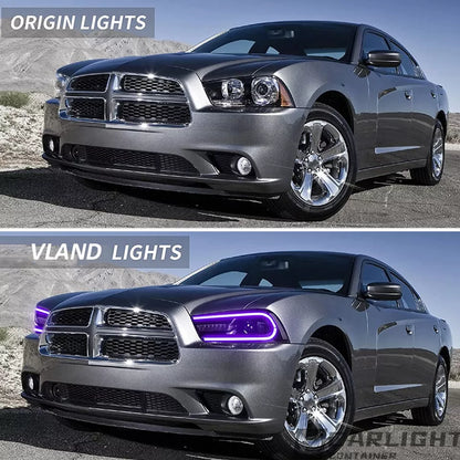⭐ART.2927 Fari Anteriori a LED RGB +Posteriori a LED Trasparenti –Dodge Charger⭐