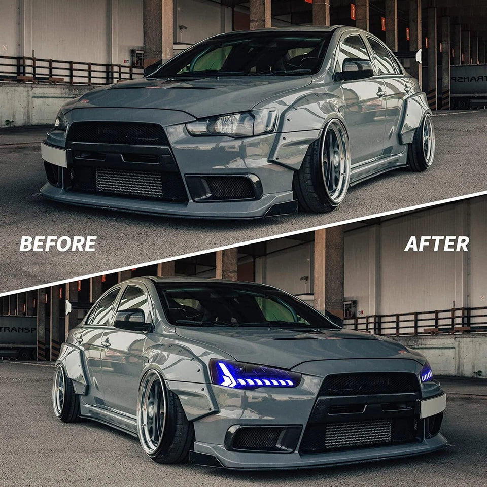 🔥Coppia Fari LED – Mitsubishi Lancer & EVO X (2008–2020) 🔥