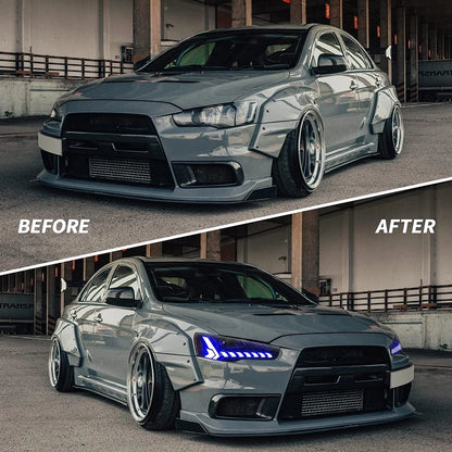 🔥Coppia Fari LED – Mitsubishi Lancer & EVO X (2008–2020) 🔥