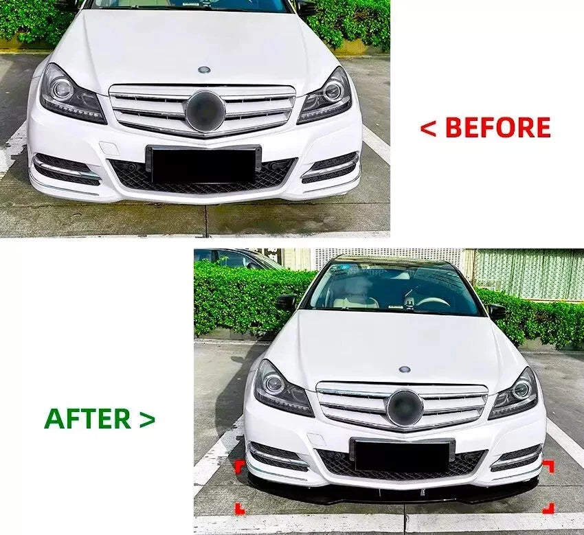 💕 Splitter Anteriore Nero Lucido Brabus Style per Mercedes C W204 SE 💕