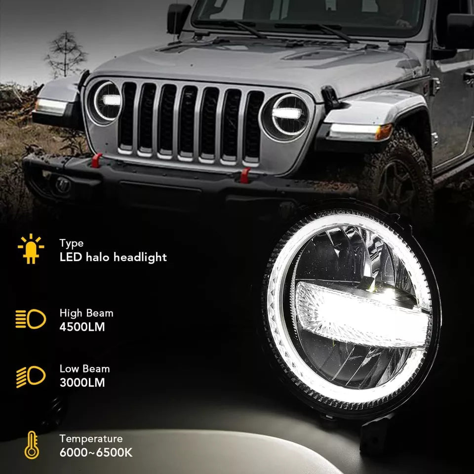 🔥Coppia Fari LED 9" – Jeep Wrangler JL / Jeep Gladiator JT🔥