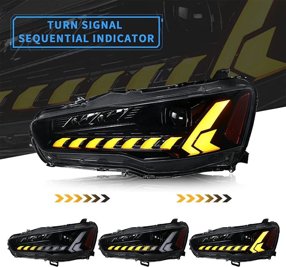 🔥Coppia Fari LED – Mitsubishi Lancer & EVO X (2008–2020) 🔥