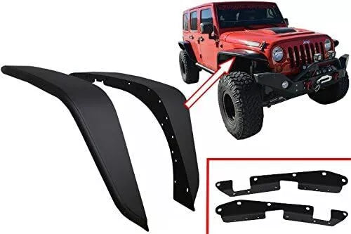 😍Parafanghi Tubo Piatto Parafango Flares per Jeep Wrangler Rubicon JK 07-17😍