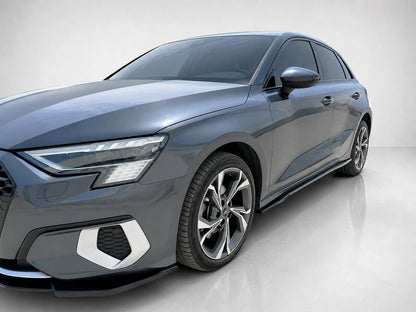 👉Gonne Laterali Prolunghe per Audi A3 8Y 2020+ Nero Lucido👈