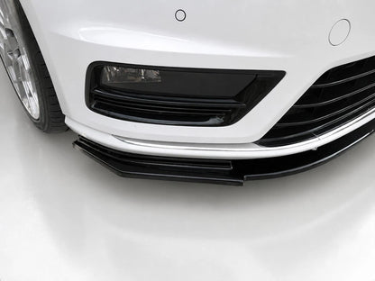 👉Splitter Anteriore adatto per VW Golf MK7 R / R-Line Nero Lucido ABS👈