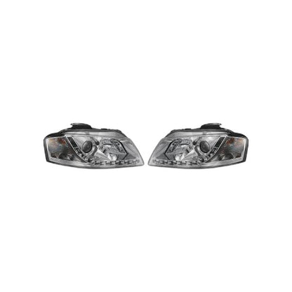 ⭐Set fari Anteriore TRASPARENTE/CROMATO Adatto Per Audi A3 03-08⭐