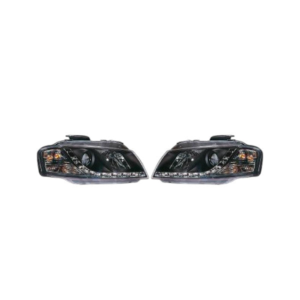⭐Set fari Anteriore TRASPARENTE/NERO Adatto Per Audi A3 03-08 ⭐