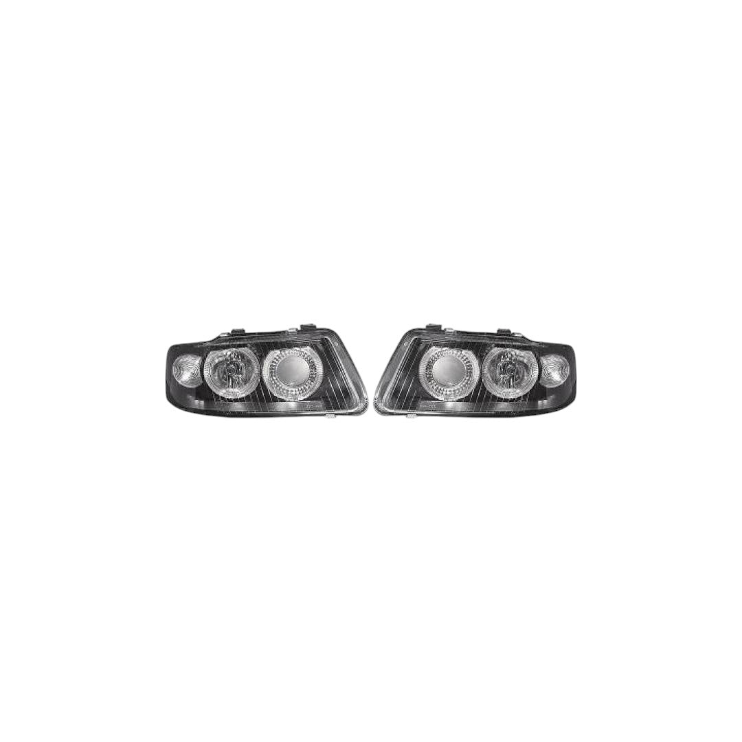 🔥SET DI FARI ANTERIORE  ADATTO PER AUDI A3  2000-2003 VETRO TRASPARENTE/NERO🔥