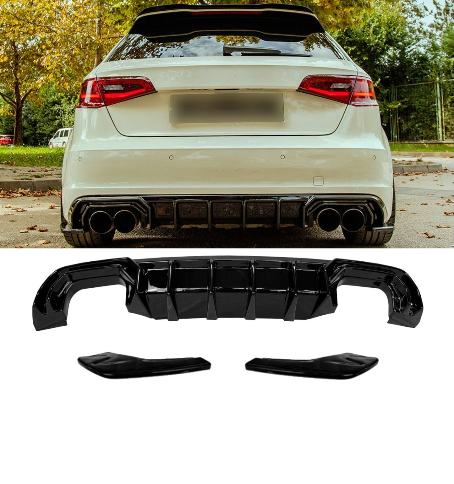 💕Bodykit   adatto per  AUDI A3 8V SPORTBACK   nero  lucido💕
