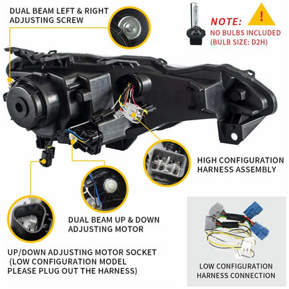 Set di fari per proiettori a doppio raggio e luci posteriori completamente a LED per Toyota 86 GT86 2012-2020 Subaru BRZ 2013-2020 Scion FR-S 2013-2020 (Edizioni LHD e RHD sui fari. Stili rossi chiari e fumé sui fanali posteriori)