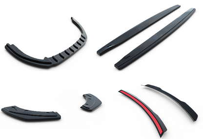 SPLITTER SUITABLE FOR VW GOLF 8 GTI GTD RLINE LOOK GLOSSY BLACK SPORTY DESIGN 