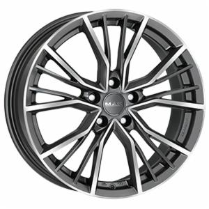CERCHI CERCHIO IN LEGA 16" Adatto per AUDI A1 MAK UNION NERO SILVER