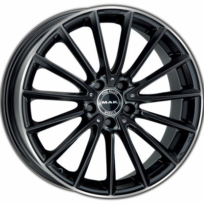 CERCHI CERCHIO IN LEGA 17" 18" 19" Adatto per AUDI A4 MAK KOMET NERO SILVER