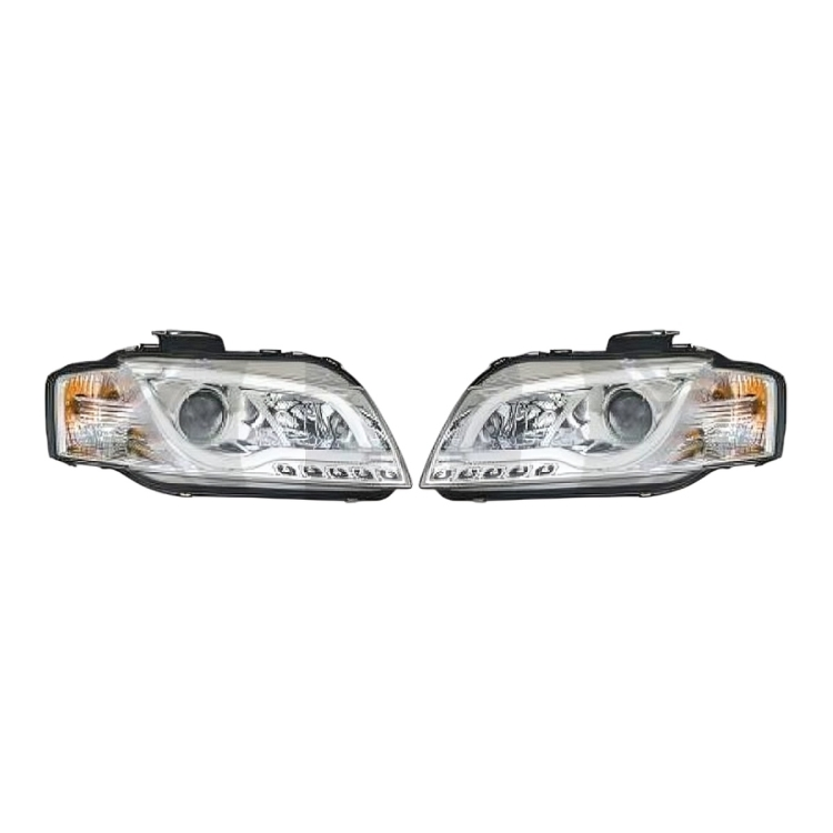 ⭐Set fari VETRO TRASPARENTE/CROMATO Adatto Per Audi A3 03-08 ⭐